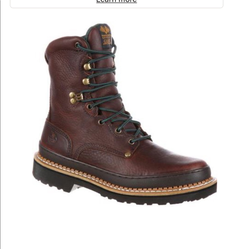 Georgia Boot Dark Brown Leather Work Boot with Black Sole